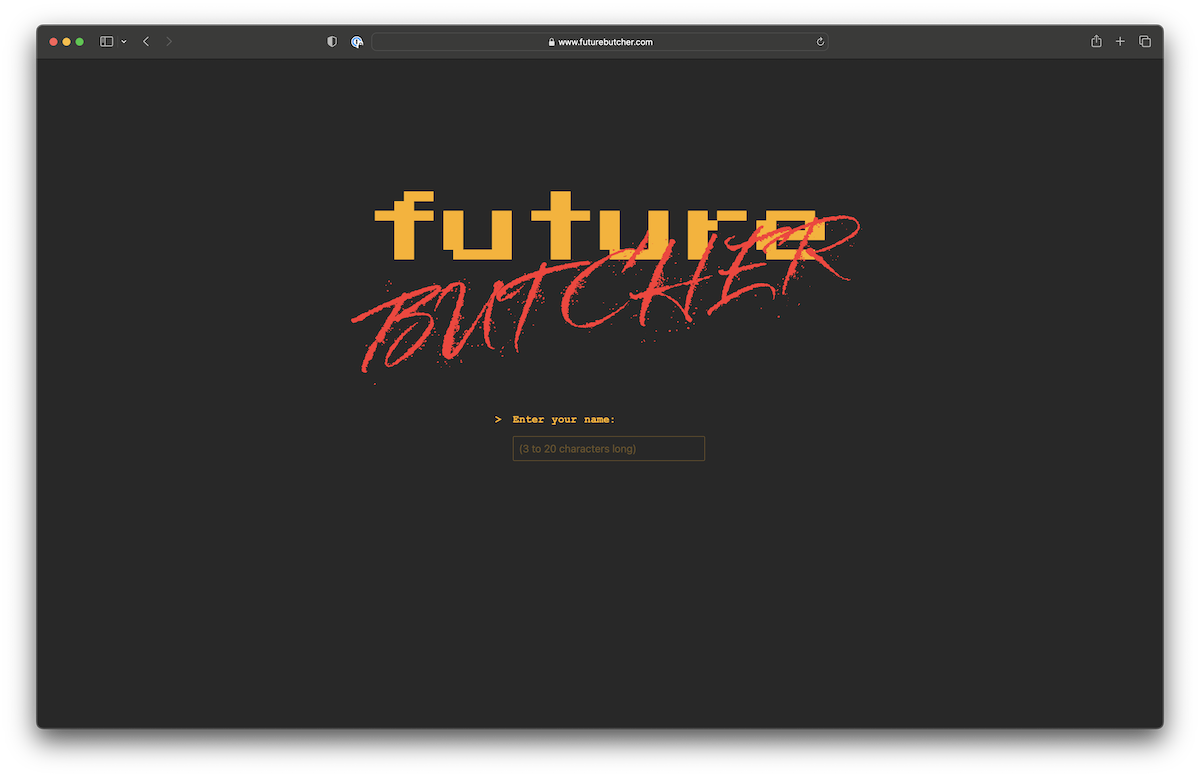 Future Butcher landing page