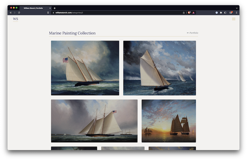 Screenshot of a collection in the William Storck Portfolio