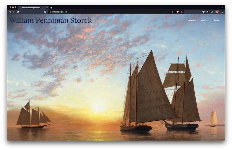 Screenshot of the William Storck Portfolio landing page